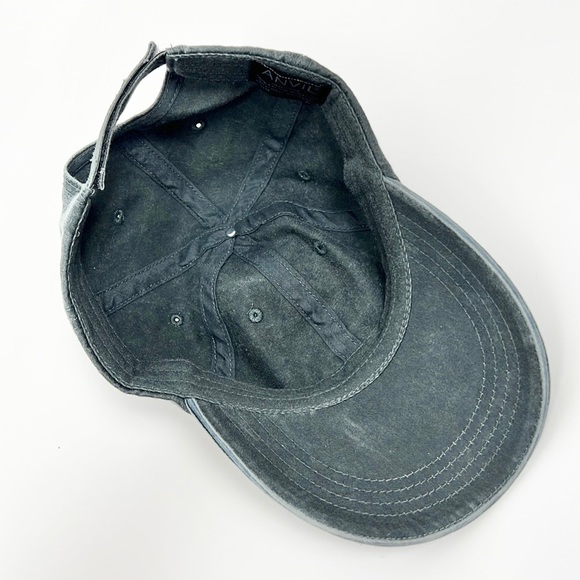 ANVIL |🧢 Vintage-Style Washed Gray Blue Faded Plain Adjustable Baseball Cap - Picture 3 of 7